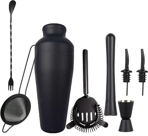 Juego de 8 cocteleras profesionales de margarita, coctelera de acero inoxidable con colador, mortero perfecto para bares en casa, fiestas y regalos