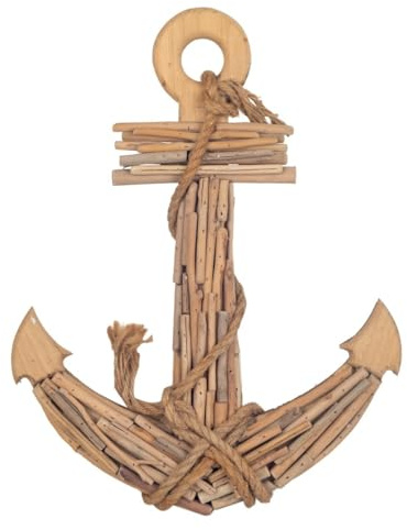 Générique ANCRE marine en Bois et corde Décoration murale Mer Océan de 42x32cm