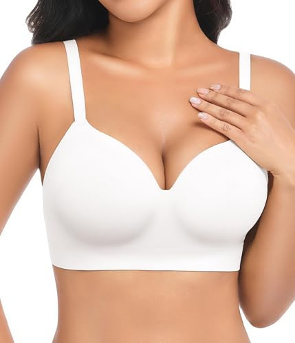 UMIPUBO Bras for Women Push Up Seamless Wirefree Support Bralettes Ladies Full Coverage Comfort Bra Soft V Neck Everyday Padded Bras Small to Plus Size with Adjuestable Straps