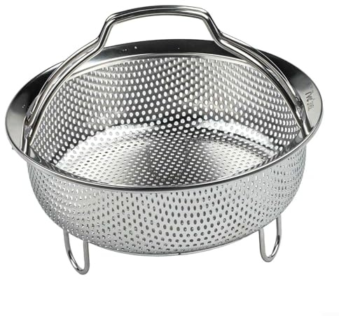 Inserto in acciaio inossidabile 304 per cottura a vapore per l'uso con pentole a pressione e pentole, migliora la cottura a vapore di verdure, uova e pesce (M)