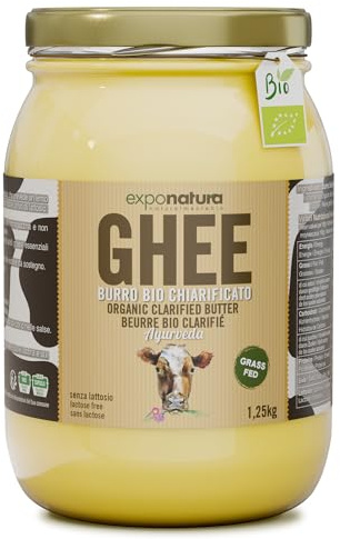 Exponatura Bio-Ghee - Geklärte Butter nach alter ayurvedischer Rezeptur - nur aus der Milch von Weidekühen - laktosefrei, extrem bekömmlich (1250 g)