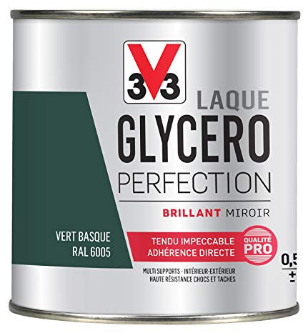 V33 Laque Glycéro Brillant, Vert basque, 500 ml (Lot de 1)