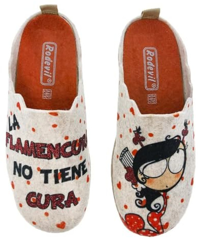 Zapatillas Fieltro Estar por casa cómodas Mujer. FLAMENQUILLA Originales - Fabricacion española 38