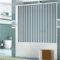 Mampara para bañera, 170 x 150 cm, modelo Alba, de PVC, puerta única con apertura lateral, paneles semitransparentes, perfiles de color blanco