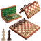 Großes Reiseschach Magnetisch Turnierholz | Master of Chess | Schach Brett 28 cm | Handgefertigt Schachspiel Holz Edel für Erwachsene und Kinder - Travel Chess