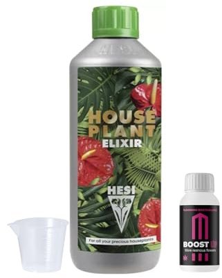 GROWMANIA HESI Elixir + Up Nutrients Boost Up Prov + Mätkopp | Flytande gödselmedel Blommor Växter och grödor | Stimulering Tillväxt