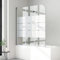 Duschwand für badewanne 120x140cm 3-teilig Faltwand für Badewanne Milchglas Streifen 6mm ESG Glas Duschwand Badewannenaufsatz Duschtrennwand Duschabtrennung