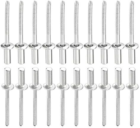 DTGN 4mm x 13mm (DXL) Blind Rivets - 25Pack - Good for Machinery Joining - 304 Stainless Steel Dome Closed End Rivet