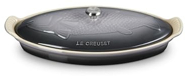 Le Creuset Heritage ovaler Fischbäcker aus Steingut, 1,7 l, Auster