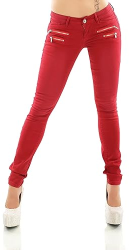 Jeans da donna a vita bassa skinny slim fit stretch denim pantaloni jeans attillati, M