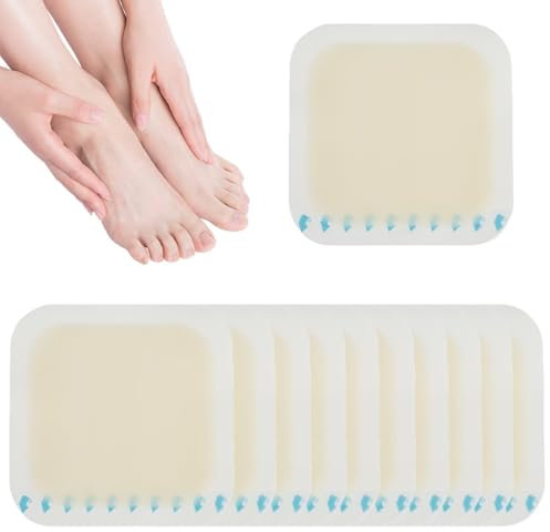 10Pcs Blister Plasters for Feet, Invisible Blister Plasters, Hydrocolloid Plasters It is Suitable for Heel Paste Anti-wear and Waterproof Foam Pad to Cushion The Heel and Toe
