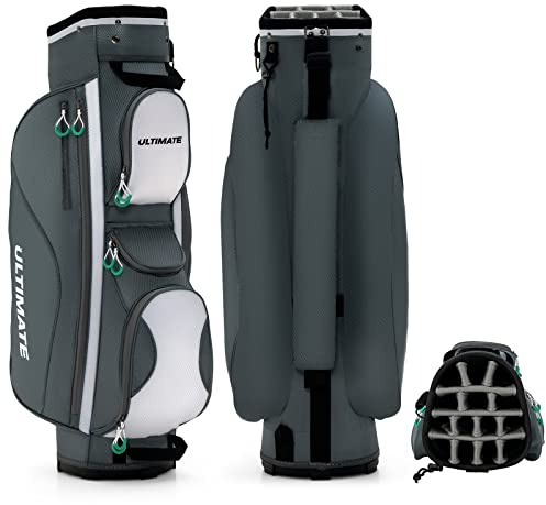 LIFEZEAL Bolsa de Carro para Palos de Golf con 14 divisores, Bolsa portátil para Equipamiento de Golf con 7 Bolsillos con Cremallera, Llevar al Hombro o en la Mano