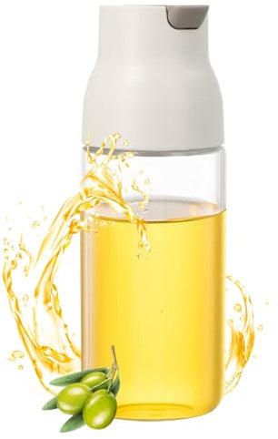 NiceLand Dressingshaker aus Glas 500 ml Dressingbehälter Salatdressing Shaker Glas zum Servieren und Aufbewahren von Dressings (Gebrochenes Weiß)