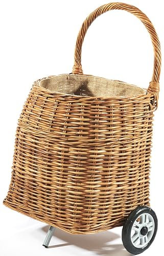 Kaminholzwagen mit Rollen Brennholzwagen - aus Rattan lacak