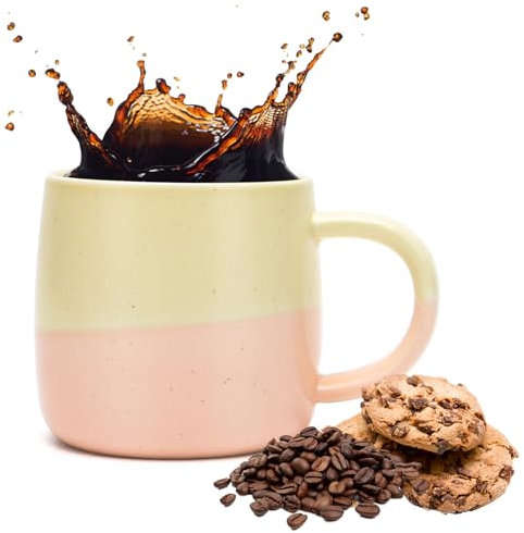 Yuragim Groß Tasse Keramik 400ml Kaffeetasse Groß Suppentassen mit Henkel, Neuheit Morgen Cup Tee Milch Becher Geschenk Teetasse Keramikbecher für Büro, Zuhause, Geschenke zum Valentinstag für Frauen