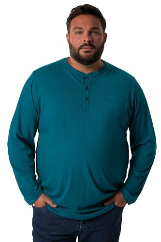 Men Plus Herren große Größen Übergrößen Menswear L-8XL Men+ Henley, Basic, Langarm, Rundhals, bis 8 XL Rauchblau 3XL 836383760-3XL