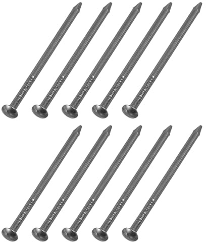 sourcing map 200Pcs Small Hardware Nails, 1.2 x 25mm Carbon Steel Round Head Nail Common Finishing Nail for Household Woodworking Picture Hanging DIY Projects, Black