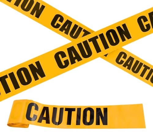 Warnband Gelb Schwarz, 7.5 cm x 20m Polizei Absperrband Gelb Schwara, Gefahr Warnung Absperrband, Absperrung Band Nicht klebend Reissfest Sicherheitsmarkierung, für Arbeitsplatz Gefahrenzone