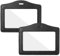 JIEYAO 2 Pcs Genuine Leather ID Badge Holder, Vertical ID Card Holders with Double-Side Clear Window, Waterproof Credit Card Protector Name Tag Holders for Teacher Nurse School Supplies(Horizontal)