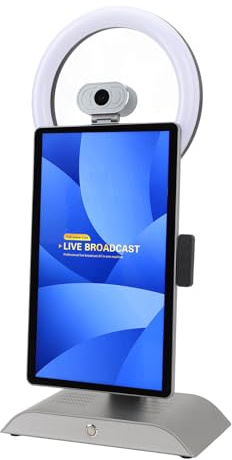 Asixxsix Live Broadcasting Machine Screen 15.6 Inch, 16 + 256G, Video Live Streaming Equipment, with USB Camera, Studio Software, Intuitive Interface, for Dynamic Presentations (GB Plug)