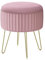 WOLTU Sitzhocker mit Stauraum, Kleiner Hocker rund, Polsterhocker, mit Metallbeinen, für Wohnzimmer Schlafzimmer Ankleidezimmer, φ31,5xH37,5 cm, Pastellrosa