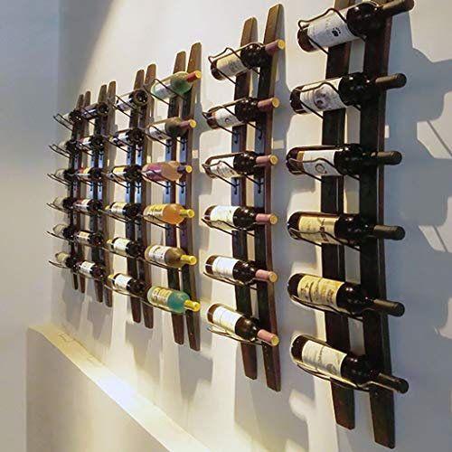 Vin Väggmonterad Kreativ Vinhängande Kan Hållare 6 Flaskor Bar Restaurang Pall Väggmonterad Vinbar Vinskåp Vinskåp Dekorativt Vinskåp