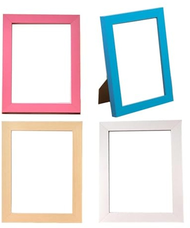 Hinapan set da 4 cornici portafoto, in legno, per uso da tavolo e da parete, per foto, poster e collage (orizzontale/verticale), espositore da tavolo o decorazione da parete (13 x 18 cm)