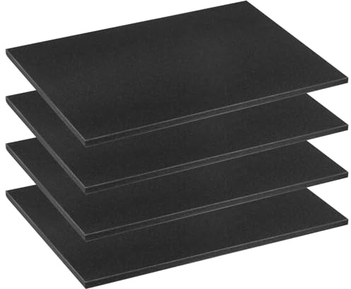 QWORK® 4 delar polyuretanskum, 40 x 30 x 1 cm, skuminsats för att skydda verktyg, kameror, kosmetika och hantverk.