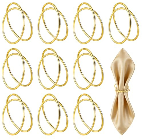 10 Pezzi Anelli Portatovaglioli, Anello Portatovagliolo a Spirale, Anelli per Tovaglioli da Tavola in Metallo, Anello per Matrimonio Banchetto Cena Decorazione da Tavola per Feste d'Orol