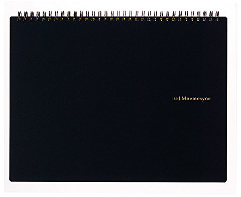 MNEMOSYNE A4 5 mm Notebook - Grid, black, 8.66 inches x 11.69 inches (squared), N180A