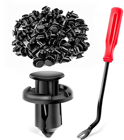 GOOACC 100PCS GRC-45 Fender Rivet Clips-91503-SZ3-003 10mm,1PC Bonus Fastener Remover for Honda and Acura