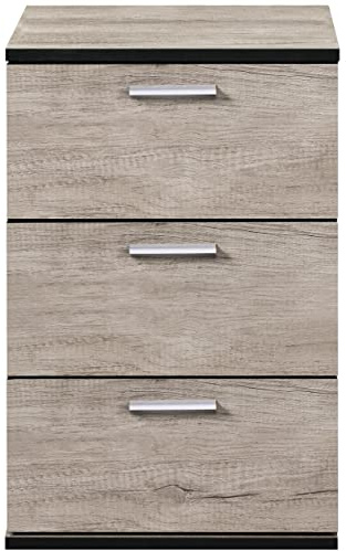 Yaheetech Table de Chevet Table de Nuit en Bois 40 x 35 x 60 cm Commode de Chevet avec 3 Tiroirs de Rangement pour Chambre à Coucher Salon Bureau Moderne