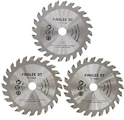 Hoja de sierra circular TCT 76mm x10mm con 24 dientes, ideal para madera, plástico, PVC, acrílico, contrachapado, corte rápido, compatible con todas las sierras circulares manuales de 76mm (3)