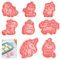 Leonshco - Set d'emporte-pièces de Noël, 8 pièces, Animal, Licorne, Rose, Métal, Design 3D