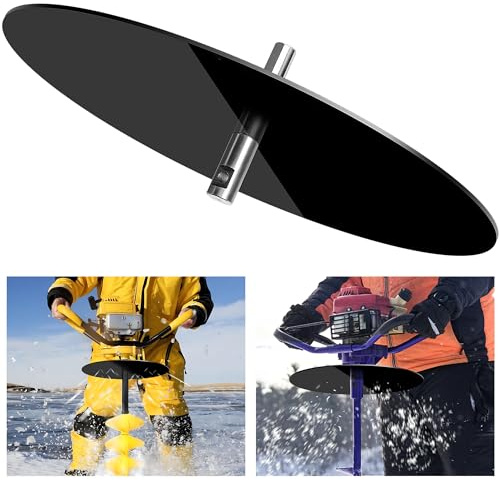Ice Auger Drill Adapter- Stainless Steel Ice Fishing Auger Stopper Disc with 11.8 Safety Disk- Ice Auger Attachment Plate Fits 1/2 inch and Above Drill Bit Chuck
