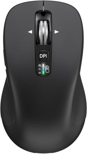 CITLLA Silencioso Ratón Inalámbrico, Bluetooth, Multi-Dispositivo, Ergonómico, 4 Niveles 3000 dpi, 4 Direcciones Desplazamiento Batería 40 Meses, Inalámbrico Ratón para Laptops PC Tabletas(Negro)