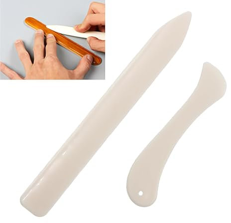 2 Stück Falzbein für Papier Falzmesser Bonefolder Knochen Ordner Abgerundeter Spitze Spitz Knochen Werkzeug Buchbinderei Falten Rillwerkzeug für Faltkartenpapier, Markierungslinien Verwendet Werden