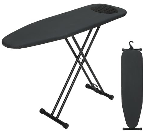 Ironing Board Full Size 54x14, RAINHOL Heavy Duty Iron Board with Thick Padded Cover, Height Adjustable Ironing Boards with Smart Hanger, Heat-Resistant Silicone Pad Iron Rest