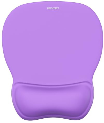 TECKNET Mouse Mat with Gel Palm Rest, Ergonomic Mouse Mat with Smooth Wrist Support for Pain Relief, Non-Slip PU Base, Comfort Mouse Mat for Computer, Laptop, Office and Gaming