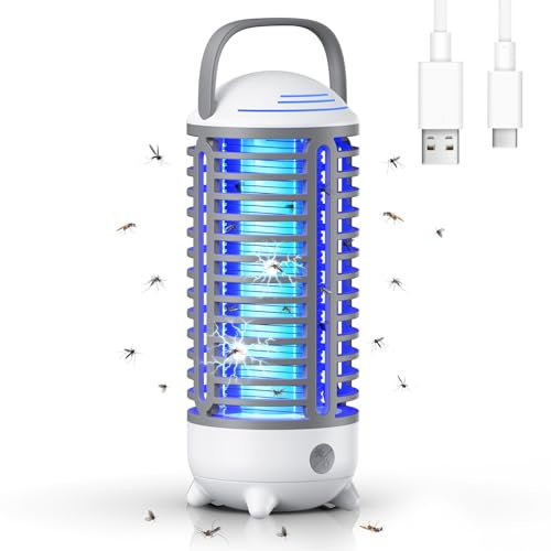 Bug Zapper for Indoor Outdoor, 4200V Insect Pest Fly Killer Mosquito Zappers Killer, Rechargerable Waterproof Bug Fly Trap, Insect Killer for Home,Garden,Backyard, Camping