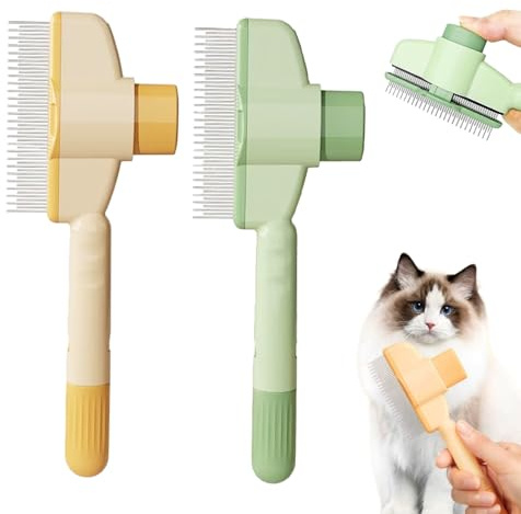 Fellblitz Brosse Brosse Anti-Puces Peigne Autonettoyant Pour Chat À Poils Longs Et Courts