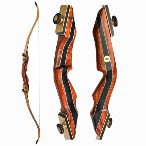PMZ Flame Z8 Takedown Recurve Bow, 60 Right Handed Archery Recurve Bows with Ergonomic Design for Adults Beginners to Advanced Outdoor Practice Or Hunting (20-60 lbs) (40LBS)