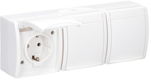 Busch-Jaeger 2300/3 EW-54 SCHUKO® Steckdose 3-fach (Thermoplast) Alpinweiß ocean® (IP 44) 2CKA002084A0712