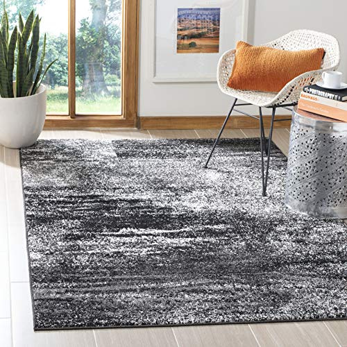 SAFAVIEH Adirondack Collection Accent Rug - 4' x 6', Silver & Black, Modern Abstract Design, Non-Shedding & Easy Care, Ideal for High Traffic Areas in Entryway, Living Room, Bedroom (ADR112A)