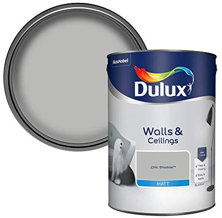 Dulux 5278710 Walls & Ceilings Matt Emulsion Paint, Chic Shadow, 5 Litre