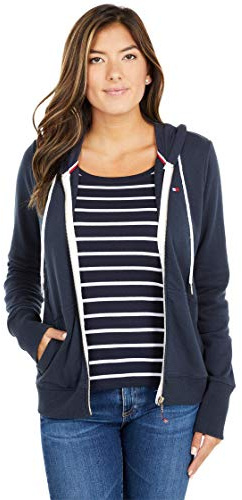 Tommy Hilfiger Damen Zip-up Hoodie-Klassisches Sweatshirt Kordelzug und Kapuze Kapuzenpullover, Kapitän des Himmels (Sky Captain), XL (5er Pack)