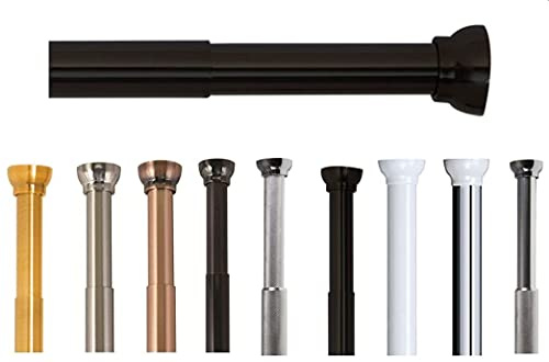 Spirella Teleskopstange Kreta | Duschvorhangstange ohne Bohren | Spannstange, durch Drehen verstellbar, sicherer Halt | als Duschstange, Kleiderstange | Schwarz matt 75-125 cm