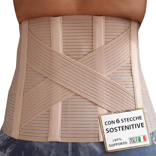 BODYPERFECT Busto Ortopedico Unisex Schiena Lombare Fascia Correttore Posturale 6 Stecche Cintura Uomo e Donna