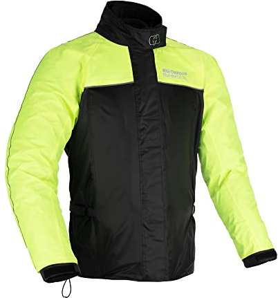 Oxford Unisex Regenschutz Rainseal Motorrad-Jacke für Nasswetterausrüstung, Schwarz/Fluo, XL