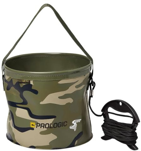 Prologic Element Camo Water Bucket Medium 6.2L - Wassereimer, Futtereimer, Eimer zum Karpfenangeln, Ködertasche